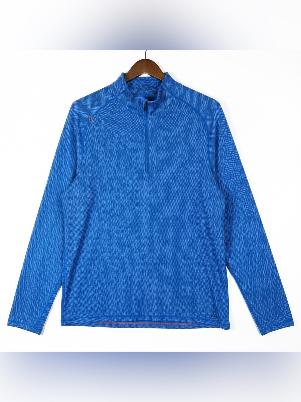 Rhone 1/4 Quarter Zip Pullover Mens XL Blue Textured Honeycomb Activewear Shirt